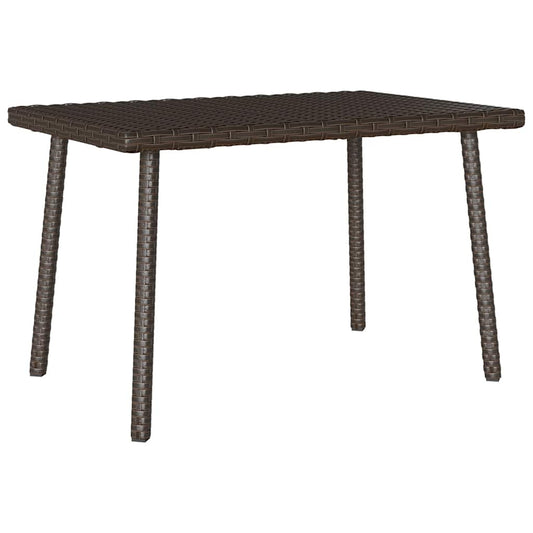 Mesa de centro de jardim retangular 60x40x37cm vime PE castanho