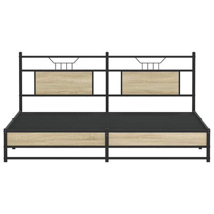 Estrutura de cama sem colchão 183x213cm metal carvalho sonoma