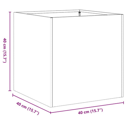 Vaso/floreira 40x40x40 cm aço laminado a frio branco