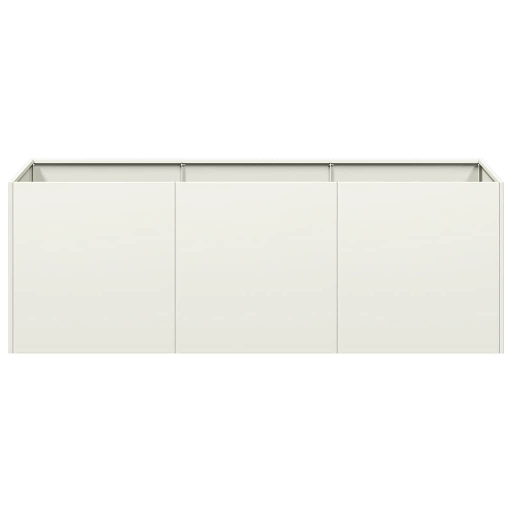 Vaso floreira 120x40x40 cm aço laminado a frio branco