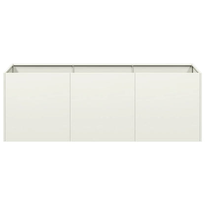 Vaso floreira 120x40x40 cm aço laminado a frio branco