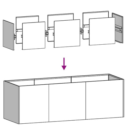 Vaso floreira 120x40x40 cm aço laminado a frio branco