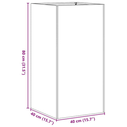 Vaso floreira 40x40x80 cm aço laminado a frio branco