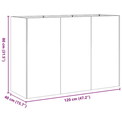 Vaso floreira 120x40x80 cm aço laminado a frio verde