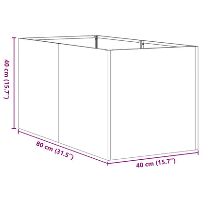 Vaso/floreira 40x80x40 cm aço laminado a frio preto