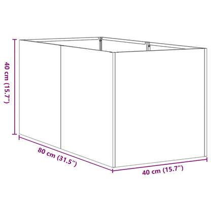 Vaso floreira 40x80x40 cm aço laminado a frio branco