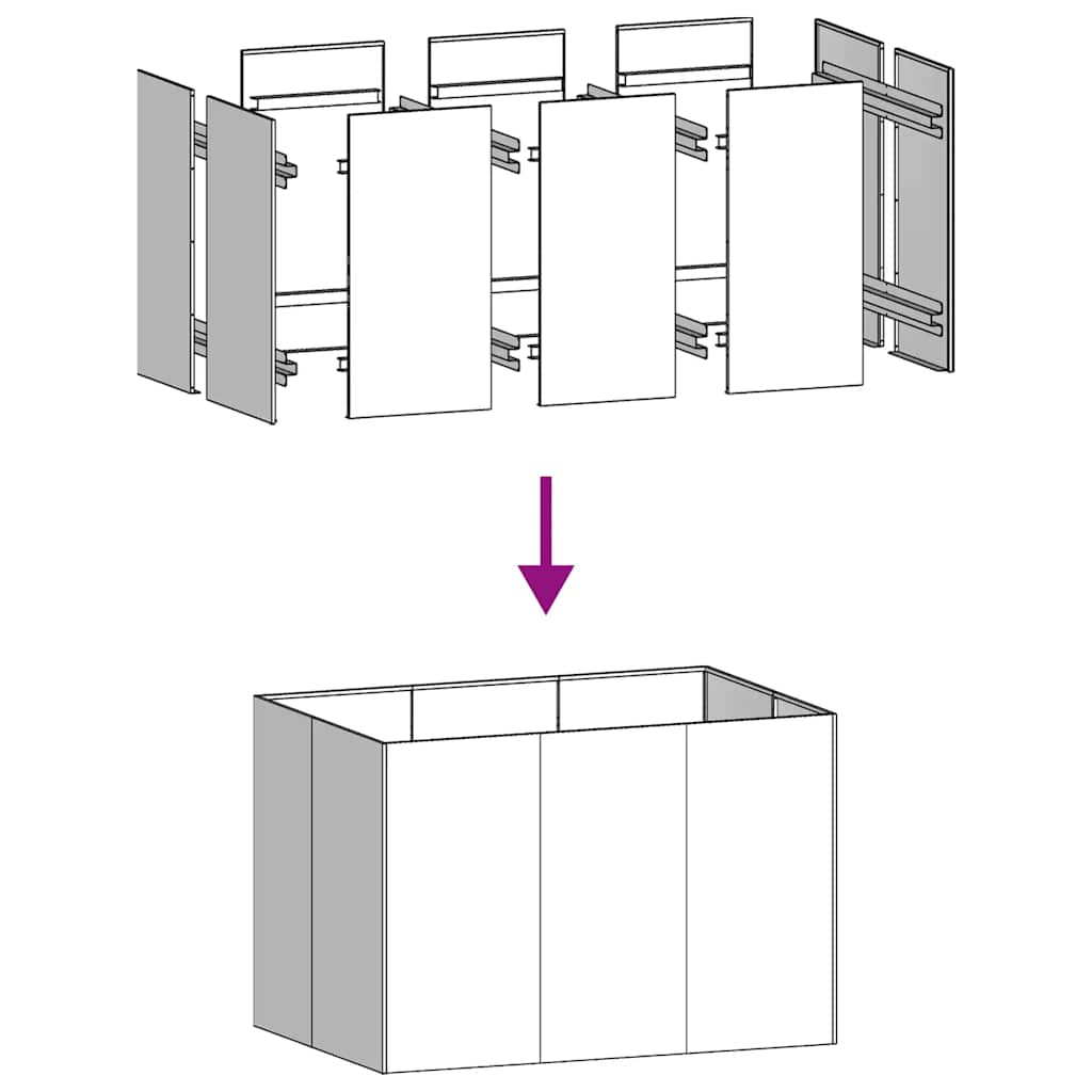 Vaso floreira 120x80x80 cm aço antracite