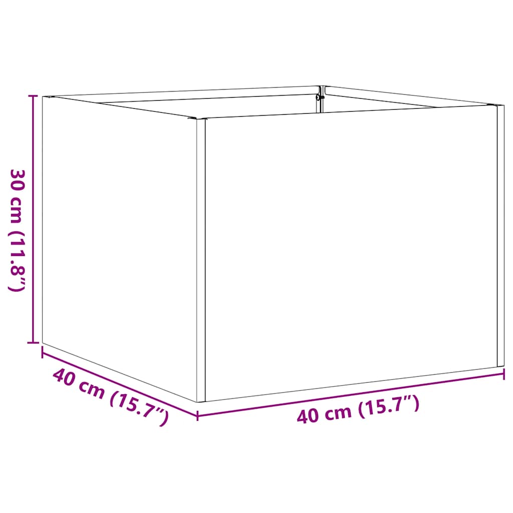 Vaso/floreira Preto 40x40x30 cm Aço