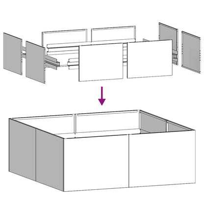 Vaso/floreira 80x80x30 cm aço galvanizado