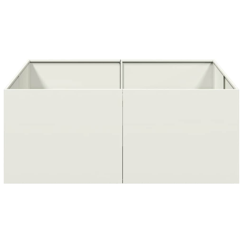 Vaso floreira 100x100x40 cm aço branco