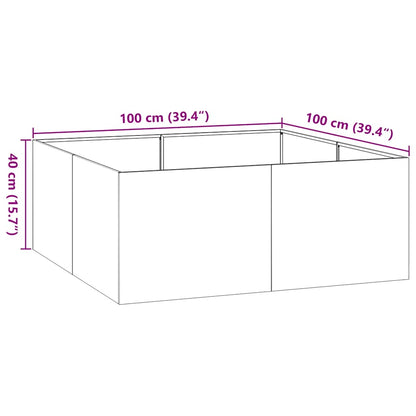 Vaso floreira 100x100x40 cm aço antracite