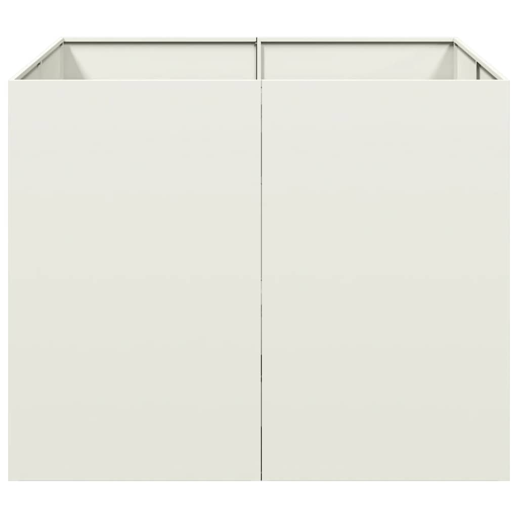 Vaso floreira 100x100x80 cm aço branco