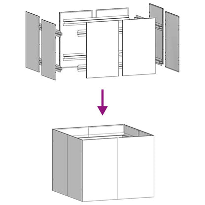 Vaso floreira 100x100x80 cm aço branco