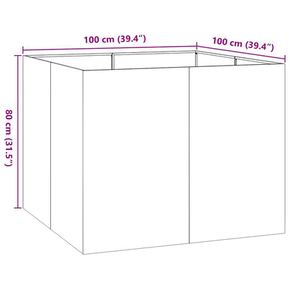 Vaso floreira 100x100x80 cm aço branco