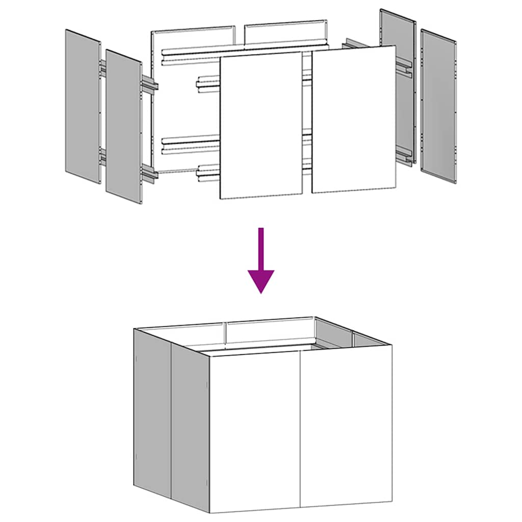 Vaso floreira 100x100x80 cm aço antracite