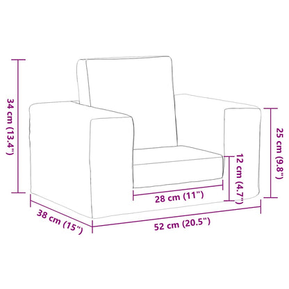 Sofá-cama infantil pelúcia macia cinzento-claro