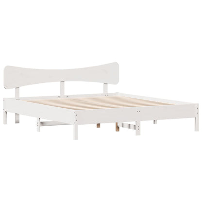 Cama sem colchão 180x200 cm madeira de pinho maciça branco