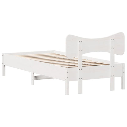 Cama sem colchão 100x200 cm madeira de pinho maciça branco