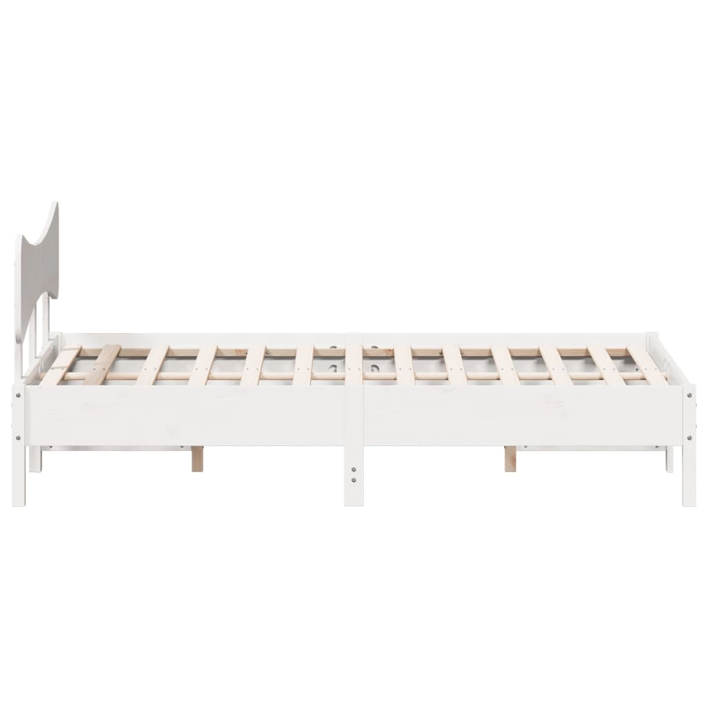 Cama sem colchão 140x190 cm madeira de pinho maciça branco