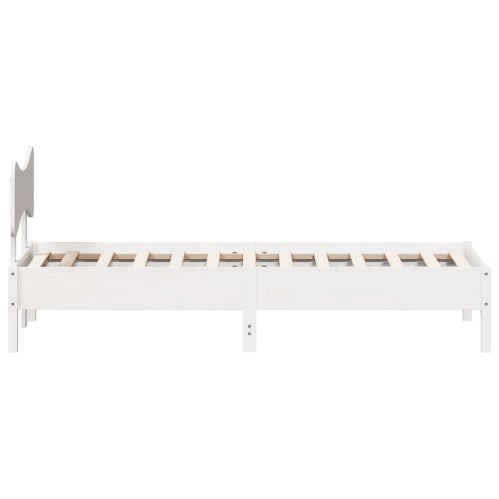 Cama sem colchão 90x190 cm madeira de pinho maciça branco