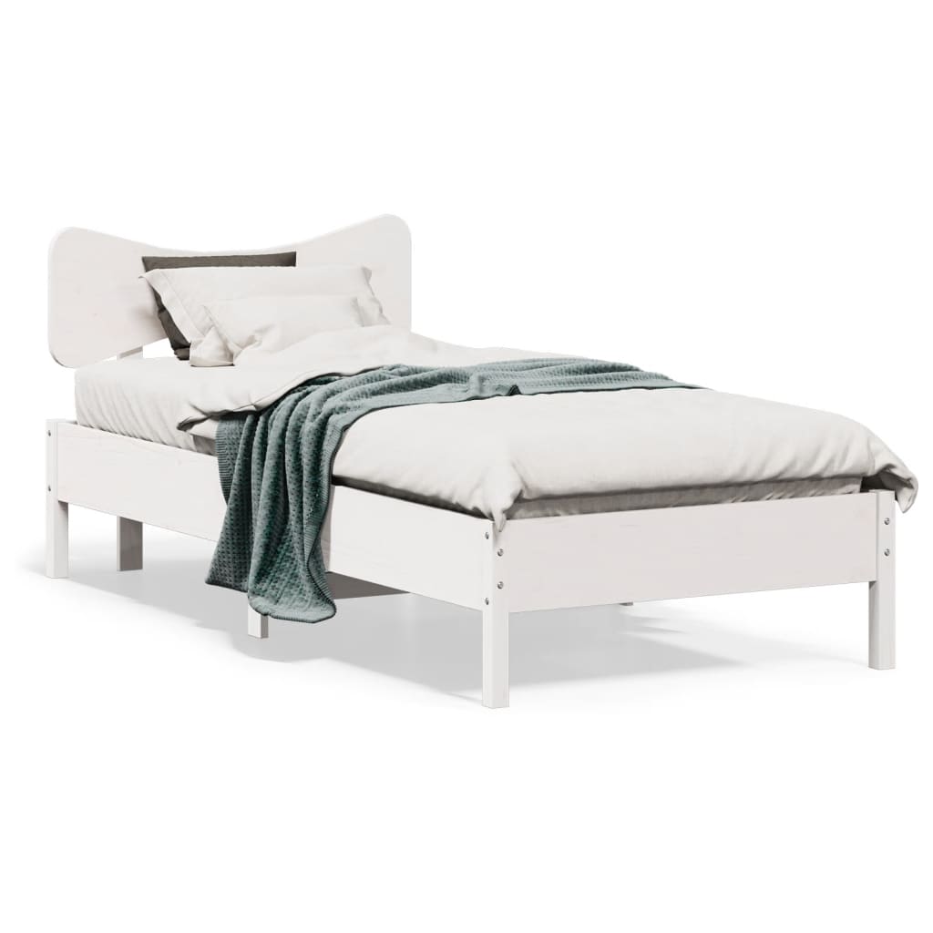 Cama sem colchão 90x190 cm madeira de pinho maciça branco