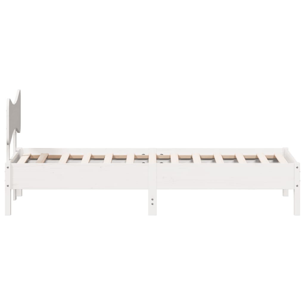 Cama sem colchão 75x190 cm madeira de pinho maciça branco