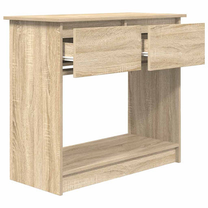 Mesa consola com gavetas 85,5x38,5x74,5 cm carvalho sonoma