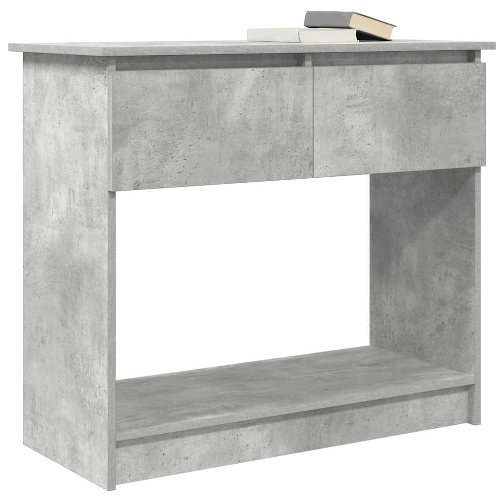 Mesa consola com gavetas 85,5x38,5x74,5 cm cinzento cimento