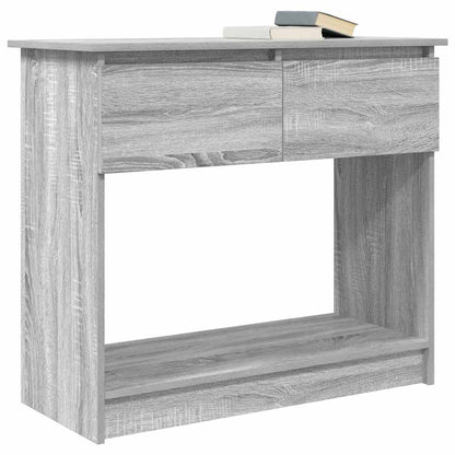 Mesa consola com gavetas 85,5x38,5x74,5 cm sonoma cinzento