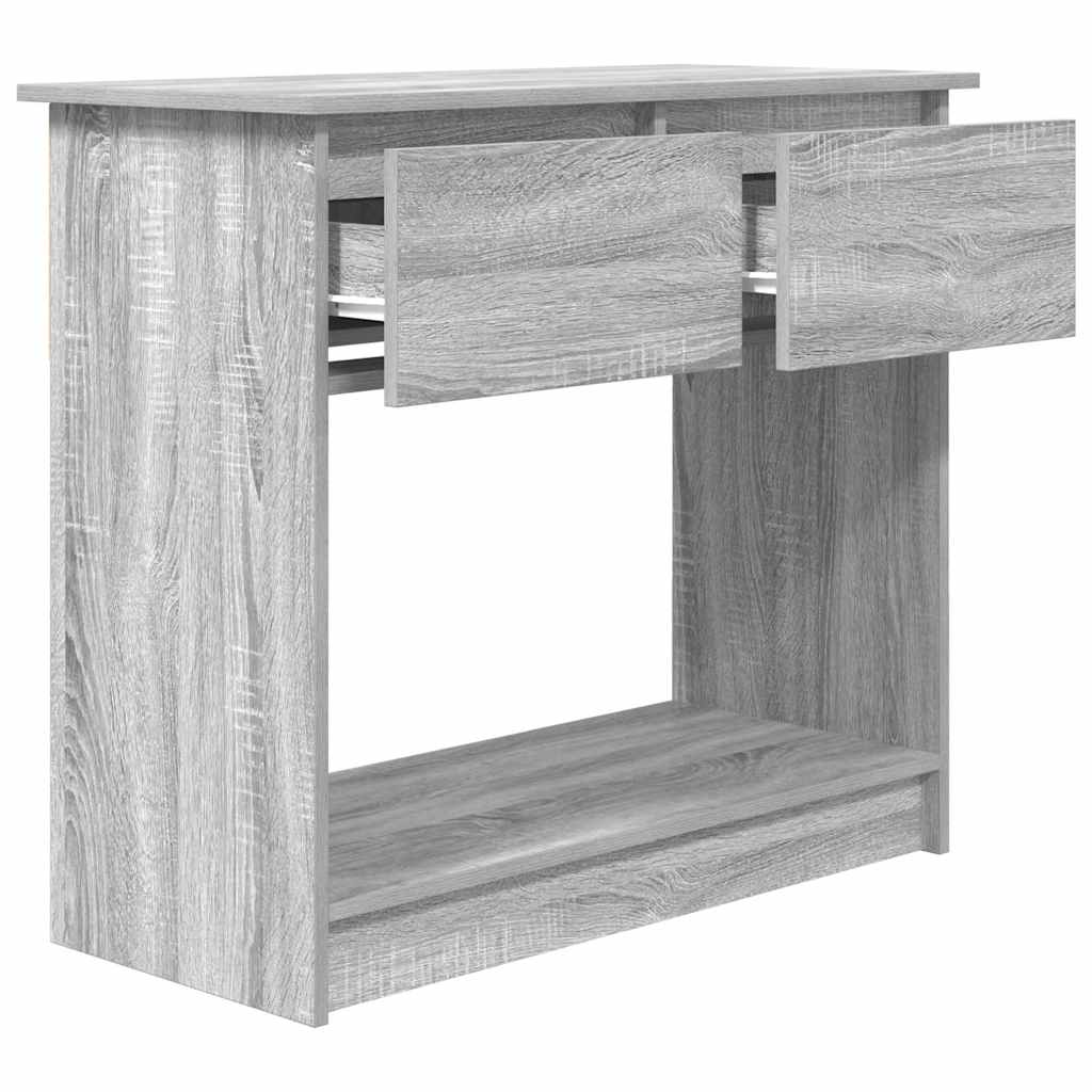 Mesa consola com gavetas 85,5x38,5x74,5 cm sonoma cinzento