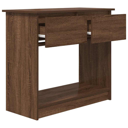 Mesa consola com gavetas 85,5x38,5x74,5 cm carvalho castanho