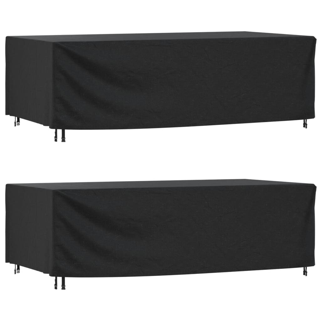 Capas móveis de jardim 2pcs 300x140x90cm impermeável 420D preto