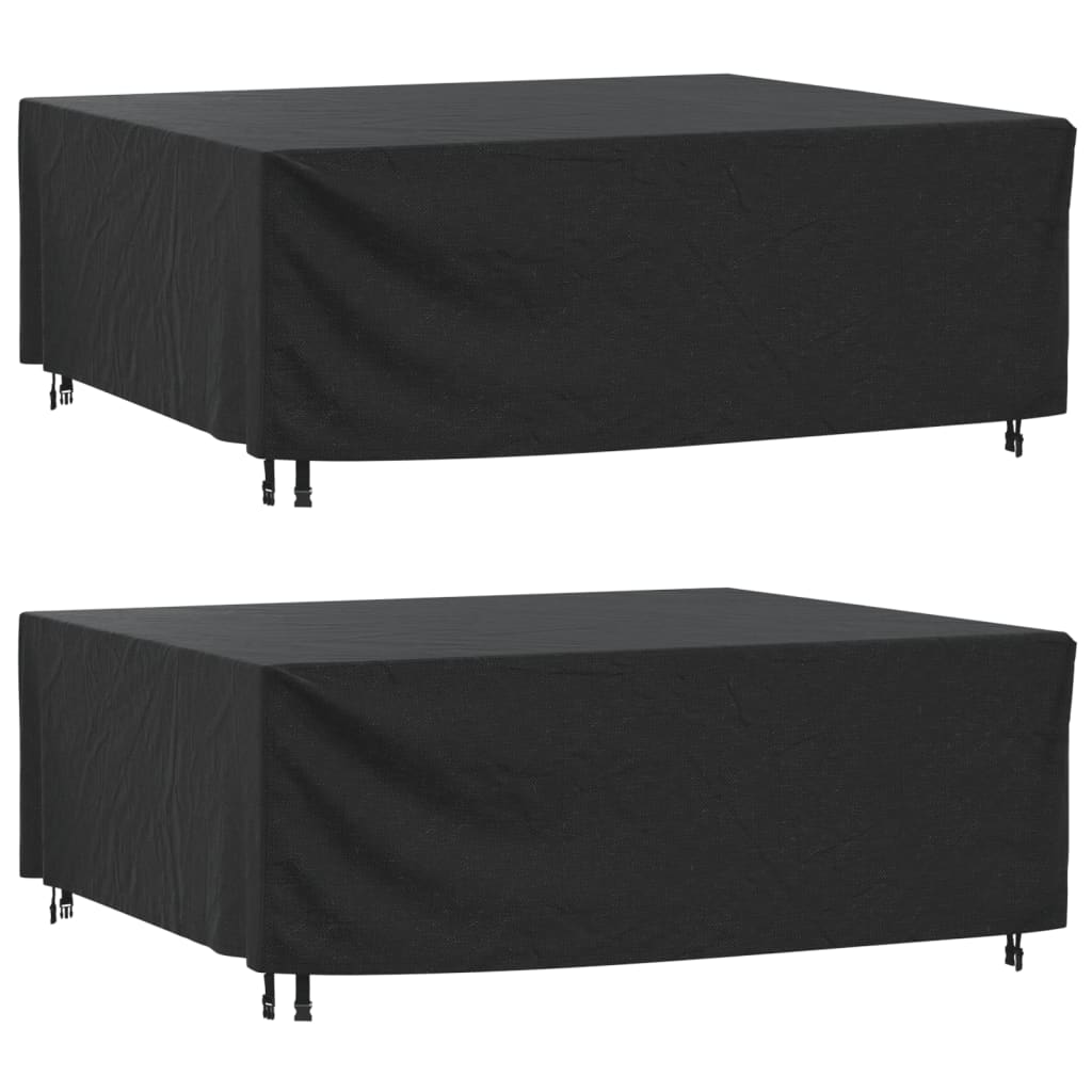 Capas móveis de jardim 2pcs 200x160x70cm impermeável 420D preto