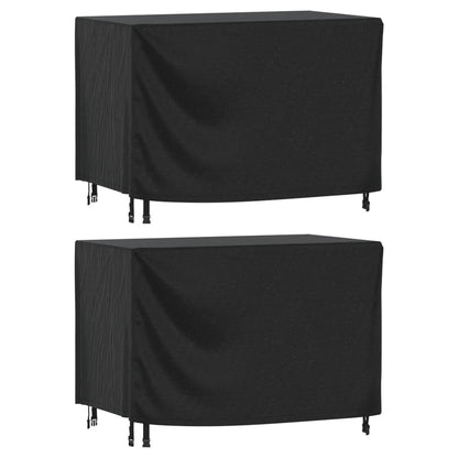 Capas móveis de jardim 2pcs 140x70x90 cm impermeável 420D preto