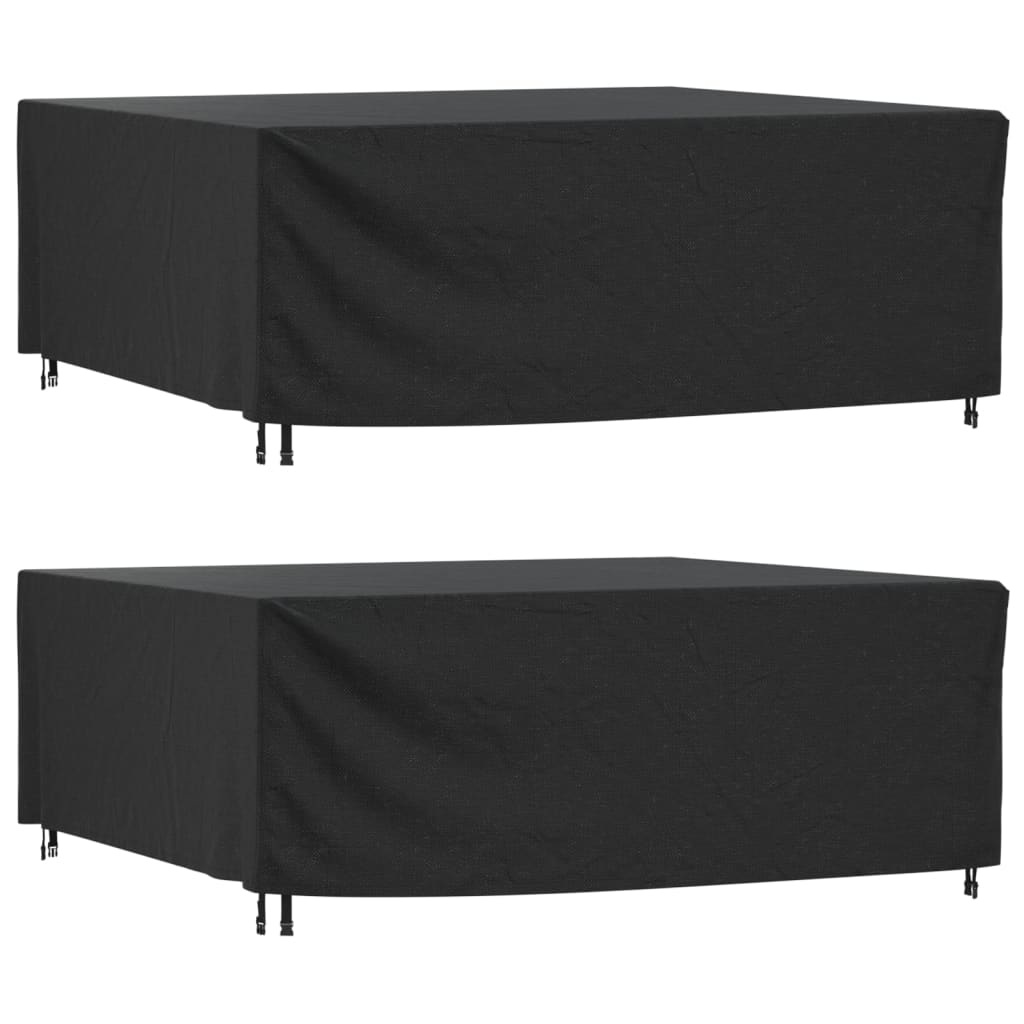 Capas móveis de jardim 2pcs 250x210x90cm impermeável 420D preto