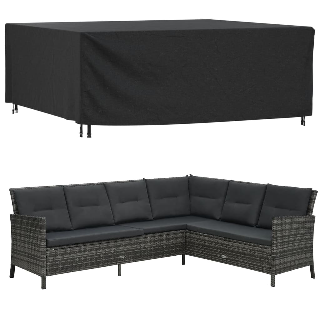 Capas móveis de jardim 2pcs 250x210x90cm impermeável 420D preto