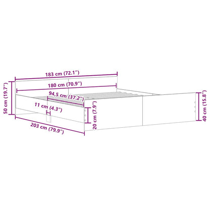 Estrutura de cama sem colchão 180x200cm derivados de madeira