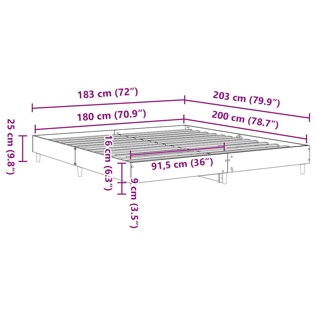 Estrutura cama s/ colchão 180x200cm cinza cimento