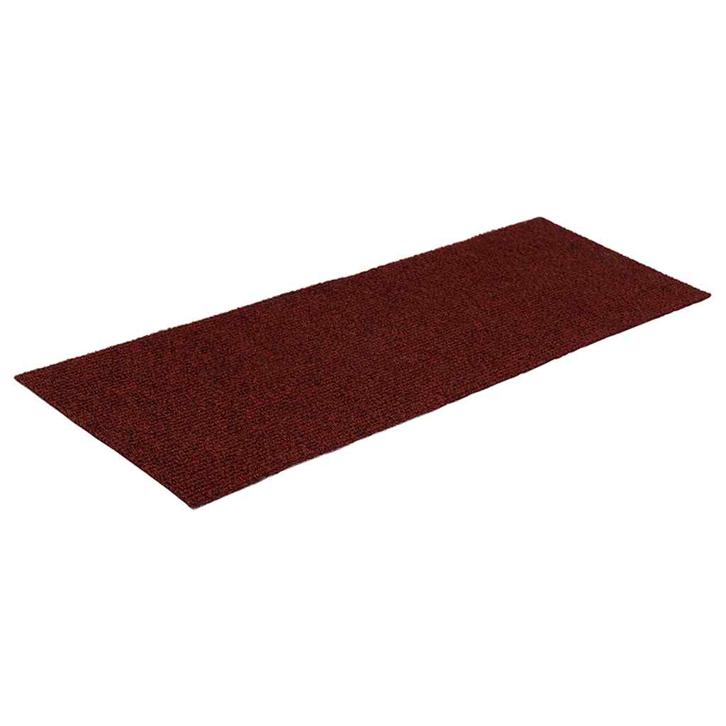 Tapetes de escada adesivos 30 pcs 60x25 cm retangular vermelho