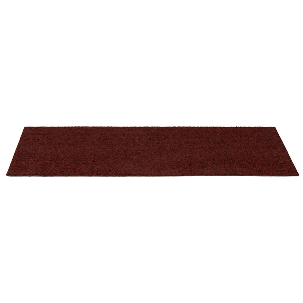 Tapetes de escada adesivos 30 pcs 60x25 cm retangular vermelho