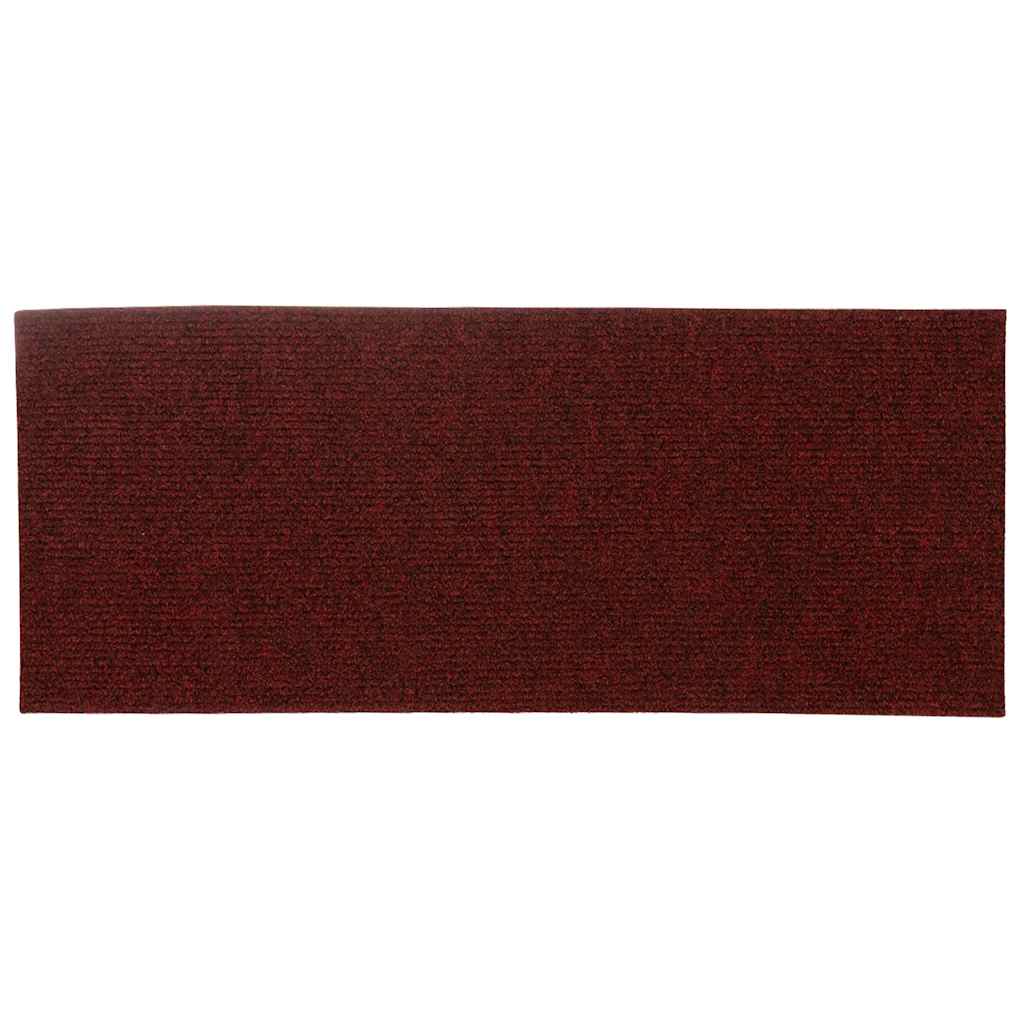 Tapetes de escada adesivos 30 pcs 60x25 cm retangular vermelho