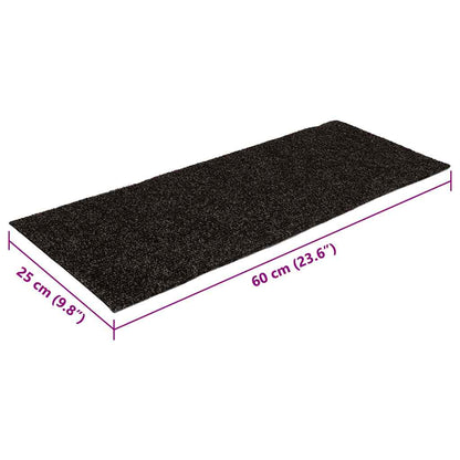 Tapetes de escada adesivos 30 pcs 60x25 cm retangular castanho