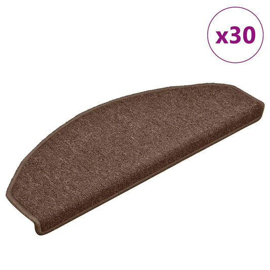 Tapetes de escada 30 pcs 65x24x4 cm castanho