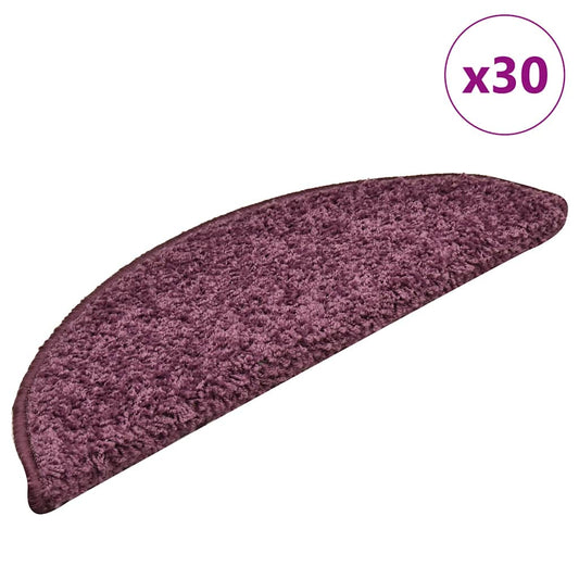 Tapetes de escada 30 pcs 56x17x3 cm roxo-escuro