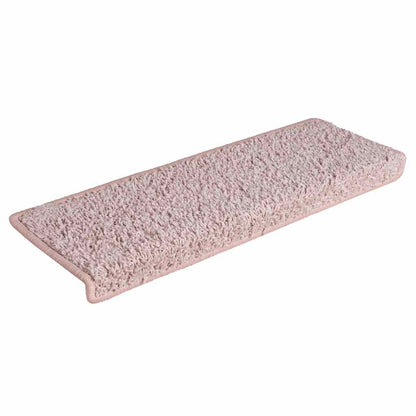 Tapetes de escadas 30 pcs 65x21x4 cm branco e rosa