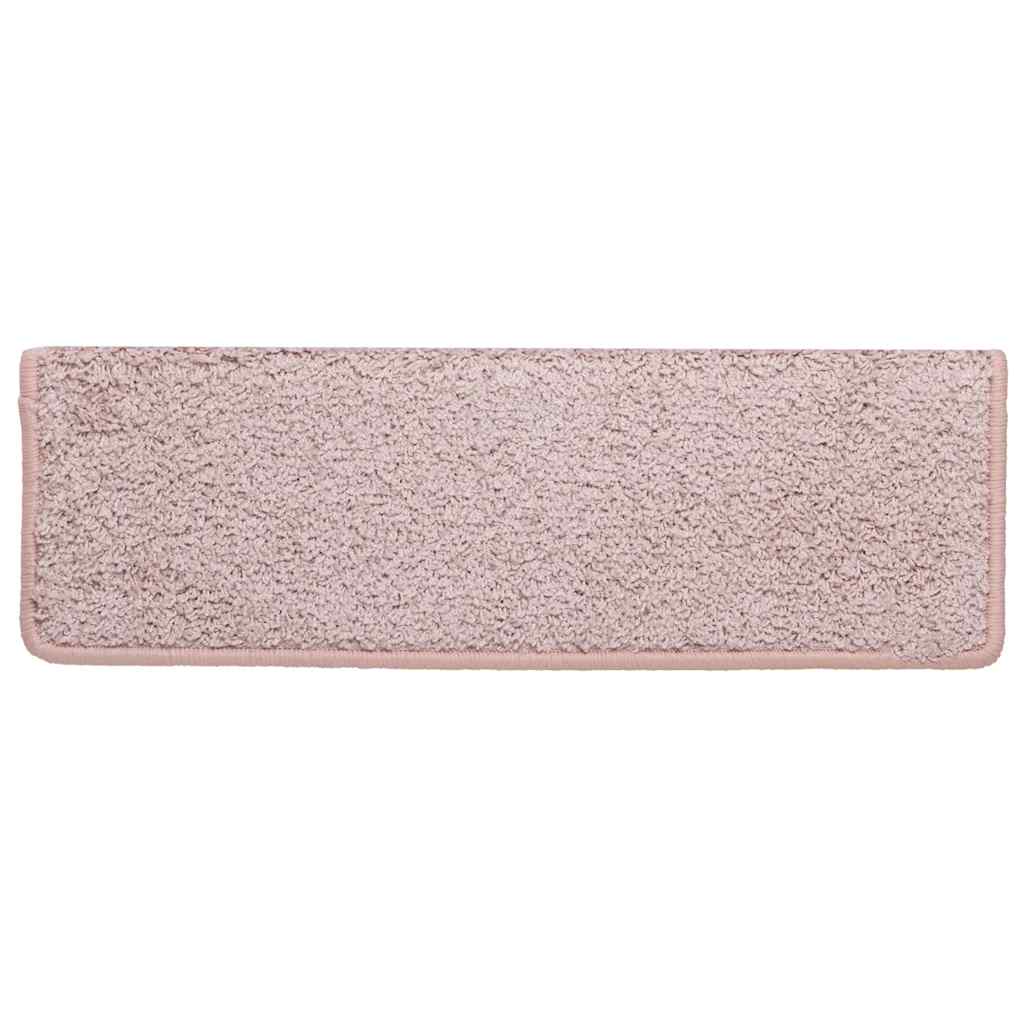 Tapetes de escadas 30 pcs 65x21x4 cm branco e rosa