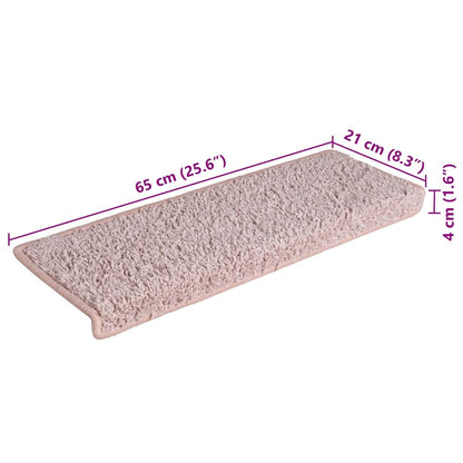 Tapetes de escadas 30 pcs 65x21x4 cm branco e rosa