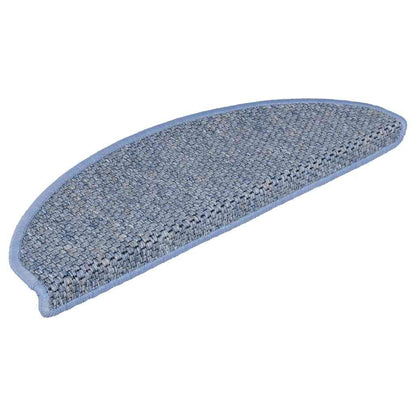 Tapetes escada adesivos aspeto sisal 30 pcs 56x17x3 cm azul