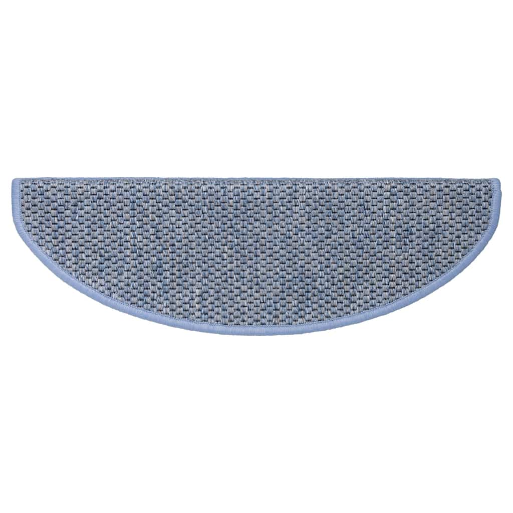 Tapetes escada adesivos aspeto sisal 30 pcs 56x17x3 cm azul