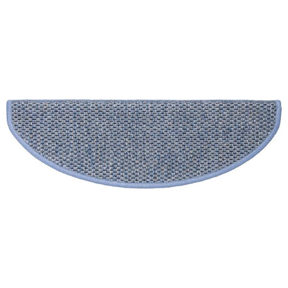 Tapetes escada adesivos aspeto sisal 30 pcs 56x17x3 cm azul